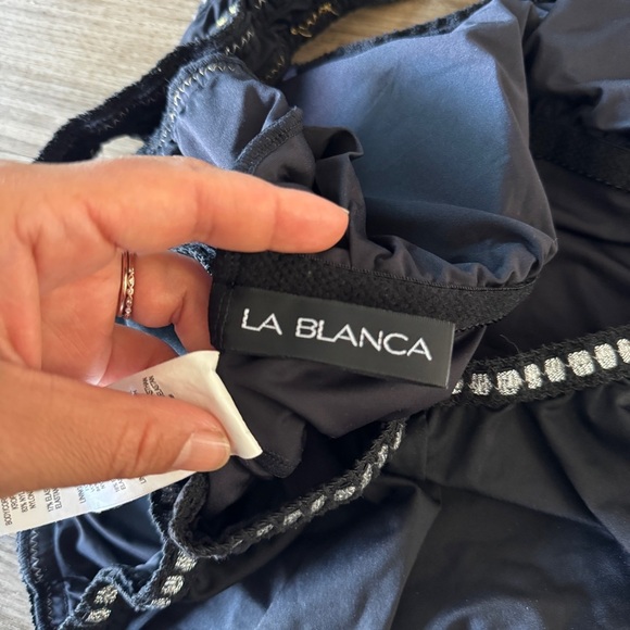 La blanca one piece black swimsuit size 12 gold and silver trim - Picture 5 of 7